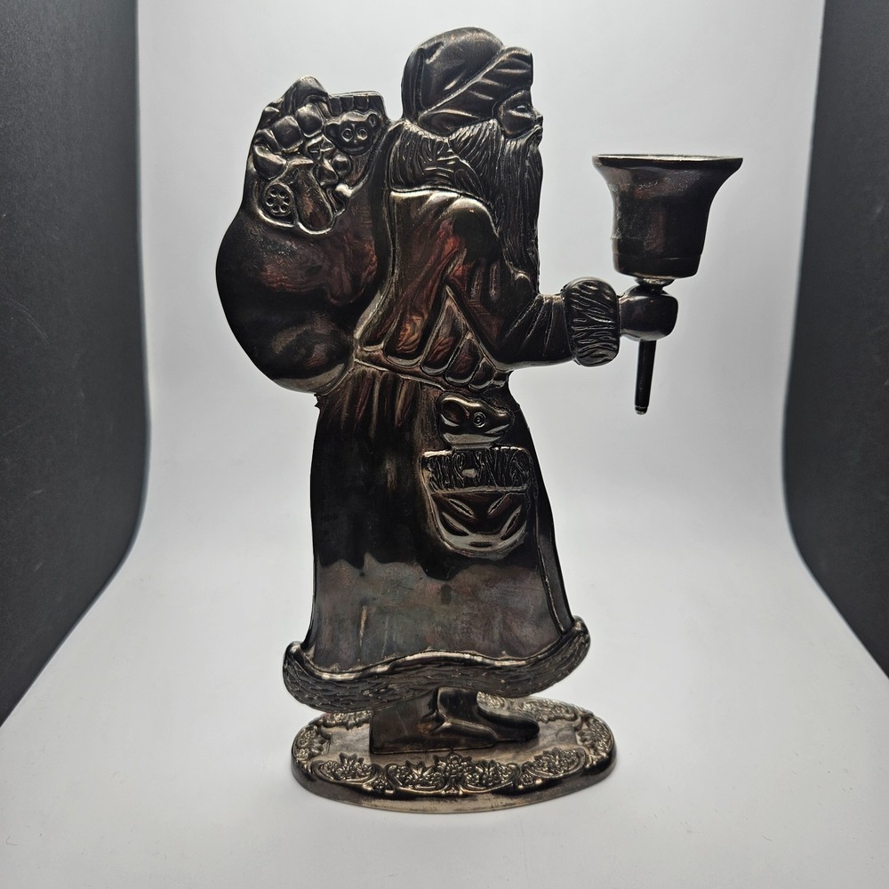 Vintage Santa Claus Metal Candle Holder Figurine Removable‎ Cup Made in China